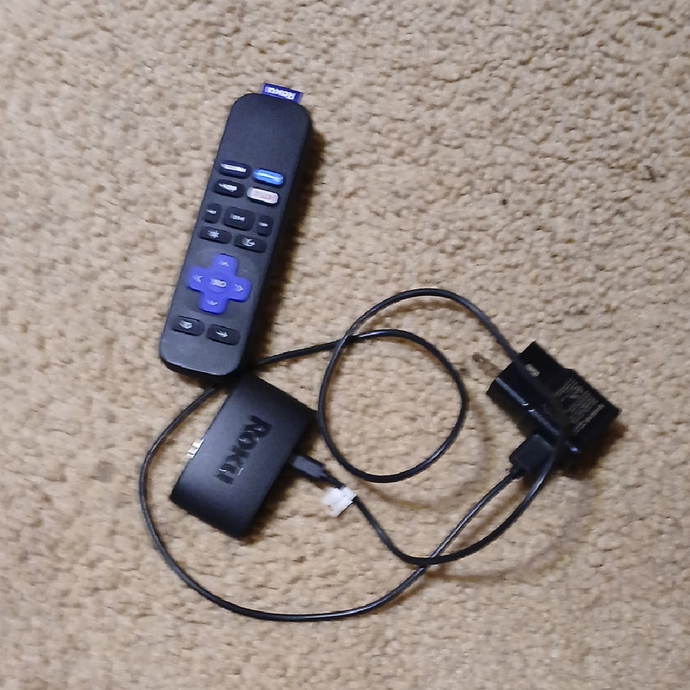 Roku Media Streamer with Black and Purple Remote
